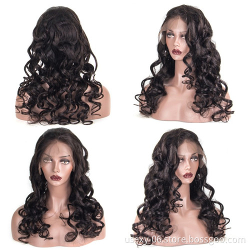 Usexy Hot Product Indian Hairs 100 Original Natural black 150 Density Virgin Full Lace Wig